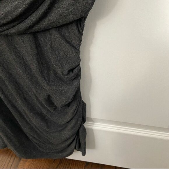 Collection Maternity Dark Heather Gray Spandex Blend Short Sleeve Top - Small - Picture 4 of 8